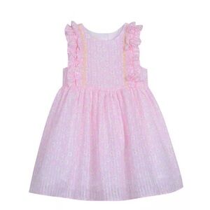 Laura Ashley Floral Pink Ruffled Sleeveless Dress in size 6